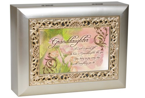 Cottage Garden Granddaughter Such a Gift Silvertone Gold Inlay Jewelry Music Box Plays You Light Up My Life Cottage Garden Granddaughter Such a Gift Silvertone Gold Inlay Jewelry Music Box Plays You Light Up My Life