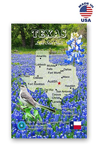 TEXAS MAP postcard set of 20 identical postcards. TX state map post cards. Made in USA.