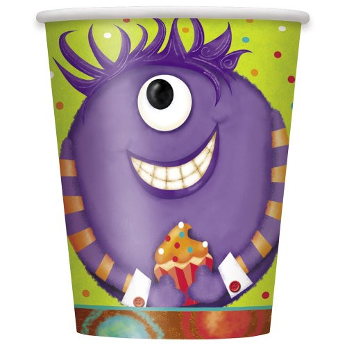 9oz Party Monsters Paper Cups, 8ct