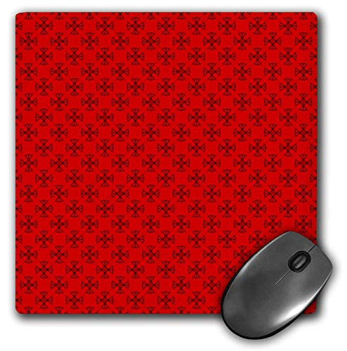 3dRose LLC 8 x 8 x 0.25 Inches Mouse Pad, Red Fan Point Stars Pattern - (mp_168452_1)