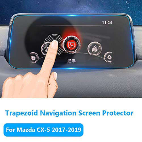 for Mazda CX-5 Navigation Screen Protector [2017-2019], TTCR-II Tempered Glass Screen Protector [0.3mm, 9H Hardness] Anti-Explosion Entertainment LCD Screen Protector Foil [8" Trapezoid]