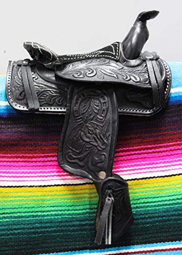 mroyalsaddles.com 5" Black Western Leather Saddle Mini Decoration Saddle