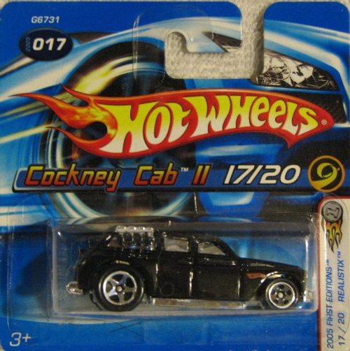 Hot Wheels 2005-017 First Editions Realistix Cockney Cab BLACK 1:64 Scale SHORT CARD Hot Wheels 2005-017 First Editions Realistix Cockney Cab BLACK 1:64 Scale SHORT CARD