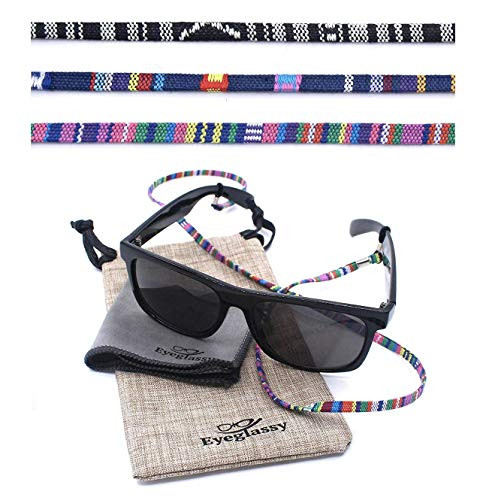 Sunglass Straps  Eyewear Retainer [Pack of 3 + Bonuses] - Eyeglass Holder, Chain, Cord, Necklace, Lanyard  Eyeglass Strap - Eyeglass Retainer - Eyewear Holder - Glasses Straps - Eyewear Holder