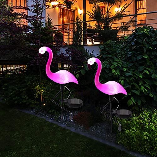 Wilsea Solar Powered Flamingo Lawn Lamp Garden Decor Solar Lights Waterproof Led Light for Outdoor Garden Decorative Stake Lighting (1PCS)