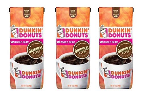 Dunkin' Donuts Original Blend Whole Bean Coffee, 12 oz. (PACK of 3) Dunkin' Donuts Original Blend Whole Bean Coffee, 12 oz. (PACK of 3)