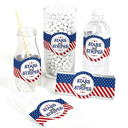 Red, White & Blue - 4th of July Patriotic Independence Day Party Wrapper Favors - Set of 15 Red, White & Blue - 4th of July Patriotic Independence Day Party Wrapper Favors - Set of 15
