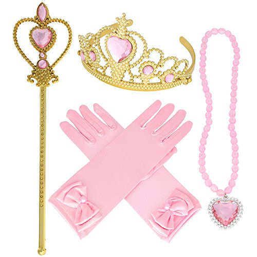 Princess Belle Yellow Dress up Party Accessories 4 Set Gloves, Tiara, Wand and Necklace Princess Belle Yellow Dress up Party Accessories 4 Set Gloves, Tiara, Wand and Necklace
