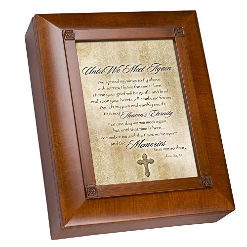 Cottage Garden Until We Meet Again Woodgrain Remembrance Keepsake Box