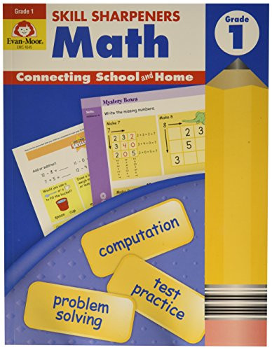 EVAN-MOOR 4545 Skill Sharpeners Math Book, Grade 1, 0.5" Height, 8.5" Width, 11" Length