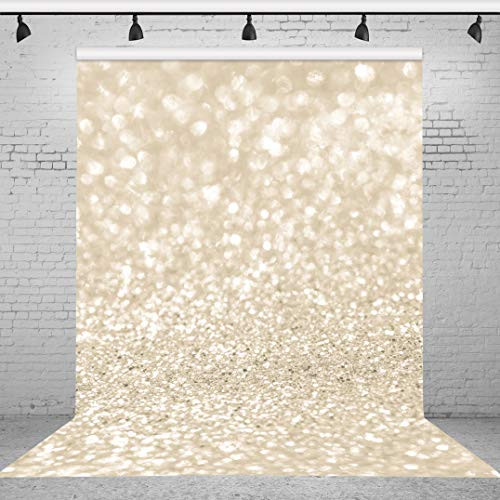 Riyidecor Golden Spots Backdrop Blur Background Photography Background Shinning Sparkle Newborn Baby 5x7ft Decoration Celebration Props Party Photo Shoot Backdrop Blush Vinyl Cloth