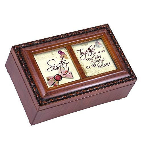Cottage Garden Sister Ribbon Woodgrain Petite Music Box Plays That's What Friends are for Cottage Garden Sister Ribbon Woodgrain Petite Music Box Plays That's What Friends are for