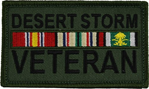 Desert Storm Veteran 2" x 3" Hook & Loop 2 Piece OD Green Patch