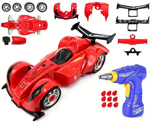 Liberty Imports Kids Take Apart Toys | Build Your Own Formula Race Car Toy Vehicle Construction Playset | Realistic Sounds & Lights with Tools and Power Drill (Formula)