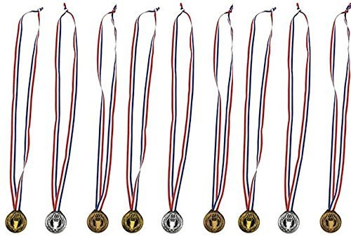 Torch award Medals (3 Dozen) - Bulk - Gold, silver, and bronze Olympic Style Award medals by happy deals