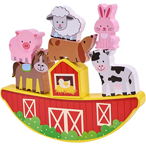 Spark Imagine Create Wooden Balancing Blocks Barn and Farm Animal Play Set, 12 Pieces Spark Imagine Create Wooden Balancing Blocks Barn and Farm Animal Play Set, 12 Pieces