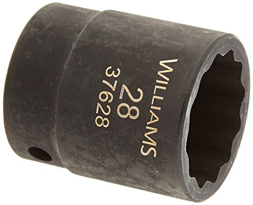 Williams 37628 1/2-Inch Drive 28mm Standard Impact Socket, 12-Point