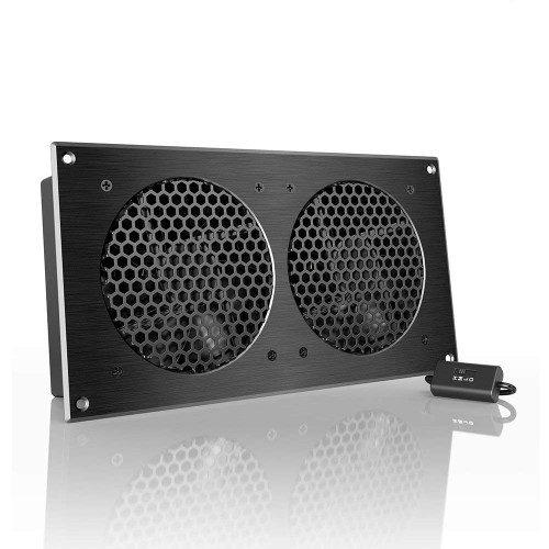 AC Infinity AIRPLATE S7, Quiet Cooling Fan System 12' with Speed Control, for Home Theater AV Cabinets