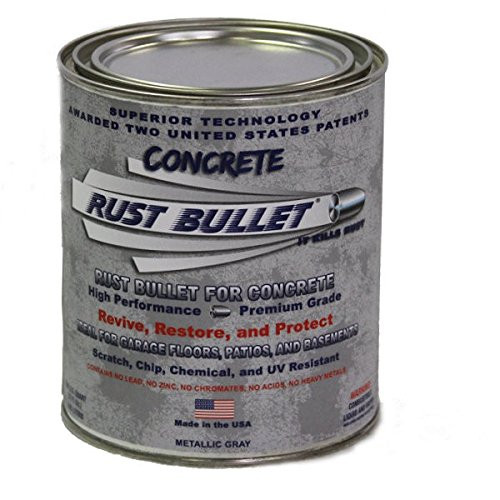 Rust Bullet RBCONQ Metallic Gray Protective Floor Coating for Concrete, 1 quart