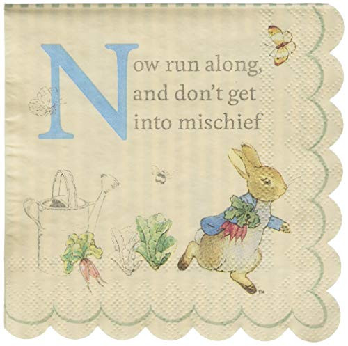 Meri Meri, Peter Rabbit Scallop Edge Napkins, Birthday, Party Decorations - Small