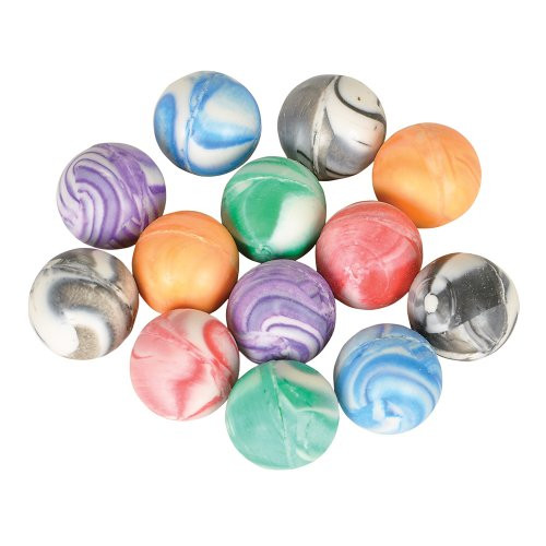 Rhode Island Novelty Marble Super Bouncy Balls 27 mm Assorted Colors 144 Count