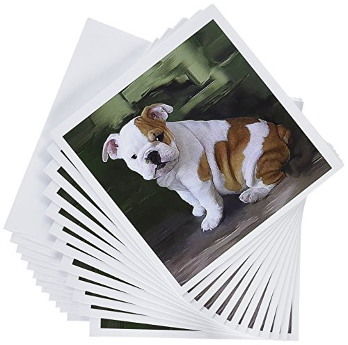 3dRose British Bulldog Puppy - Greeting Cards, 6 x 6 inches, set of 12 (gc_4116_2)