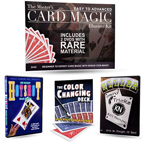 Magic Makers The Master's Card Magic Illusion Kit - 2 DVDs and Bonus Coin Magic