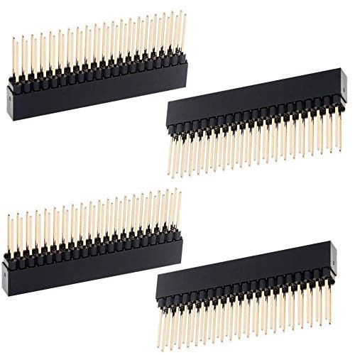 ELEDIY 2 x 20?40 Pin? Stacking Header for Raspberry Pi A+/B+/Pi 2/Pi 3 Extra Tall Header (Pack of 4)