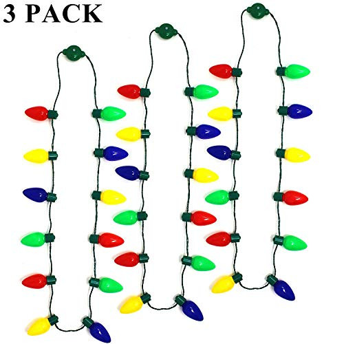 Joyin Toy 3 Pack LED Christmas Bulb Necklace Light Up Party Favors 12 LED Bulbs (3 Pack) Joyin Toy 3 Pack LED Christmas Bulb Necklace Light Up Party Favors 12 LED Bulbs (3 Pack)