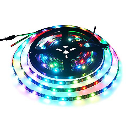 WS2815 (12V WS2812B) LED 5M 150 Pixels Aclorol Individual Addressable 5050 RGB LED Flex Strip Light Epoxy Waterproof IP65 Black PCB DC 12V