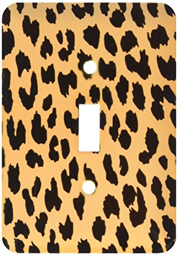 3dRose lsp_130652_1 Gold and Black Leopard Print Girly Chic Trendy Art Single Toggle Switch