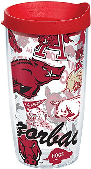Tervis 1251774 Arkansas Razorbacks All Over Tumbler With Lid, 16 oz, Clear Tervis 1251774 Arkansas Razorbacks All Over Tumbler With Lid, 16 oz, Clear