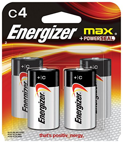 Energizer C Cell Batteries, Max Alkaline (4 Count)