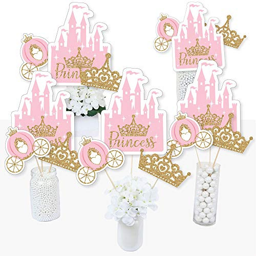Little Princess Crown - Pink and Gold Princess Baby Shower or Birthday Party Centerpiece Sticks - Table Toppers - Set of 15 Little Princess Crown - Pink and Gold Princess Baby Shower or Birthday Party Centerpiece Sticks - Table Toppers - Set of 15