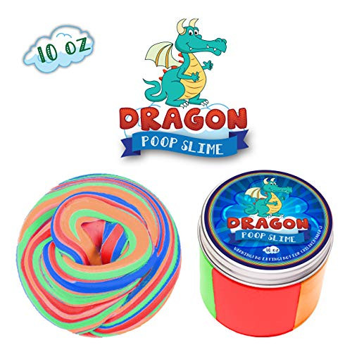 My Playful Kiddos Fluffy Dragon Poop Christmas Slime kit for Boys - Soft Extra Fluffy Floam Putty Package (Dragon Poop)