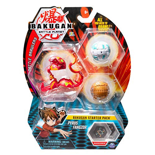 Bakugan Starter Pack 3 Pack, Pyrus Fangzor, Collectible Transforming Creatures, for Ages 6 & Up