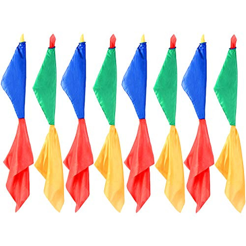 Trounistro 8 Pieces Magic Scarves Color Changing Square Silk Hanky Magic Hanky Props Scarf Tricks Performance Props Trick Streets Toys