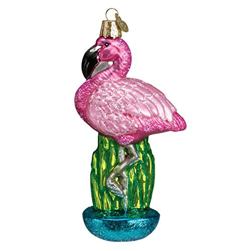 Old World Christmas Ornaments: Flamingo Glass Blown Ornaments for Christmas Tree