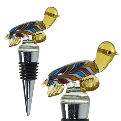 PrestigeHaus Glass Turtle Wine Bottle Stopper - Decorative, Colorful, Unique, Handmade, Eye-Catching Glass Wine Stoppers - Wine Accessories Gift for Host/Hostess - Wine Corker/Sealer
