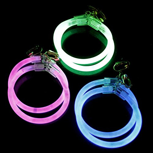 Fun Central G712, 6 Pcs, 2.5 Inches Assorted Glow Earrings, Glow In The Dark Earrings, Glow In The Dark Earrings Accessories