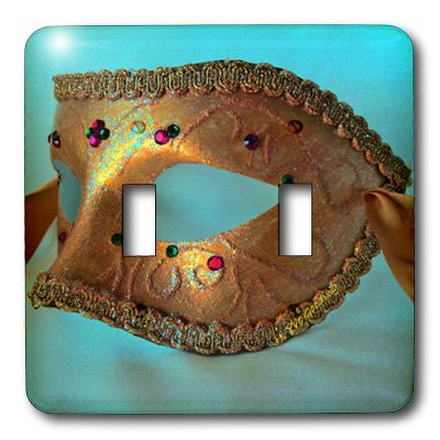 3dRose lsp_7024_2""Masquerade In Antique Orange Gold Glitter" Double Toggle Switch, Multicolor