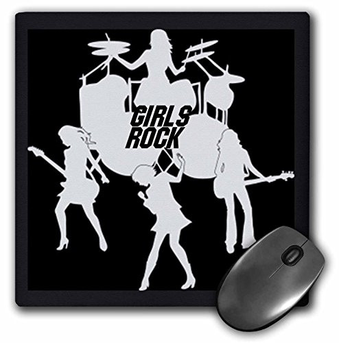 3dRose LLC 8 x 8 x 0.25 Inches Mouse Pad, Girls Rock Band (mp_41531_1)