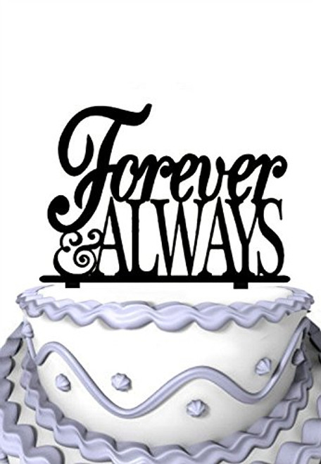 Meijiafei Script Forever & Always Wedding Anniversary Engagement Cake Topper