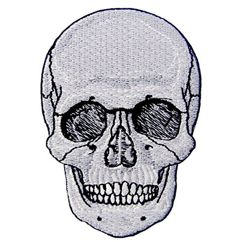 Skull Dead Biker Patch Horror Goth Embroidered Applique Iron On Sew On Emblem