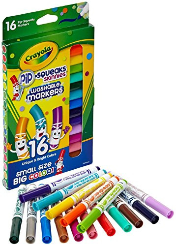 Crayola Washable Markers | Pip Squeaks Skinnies | Fine Lines | 16 Count (2-Pack)