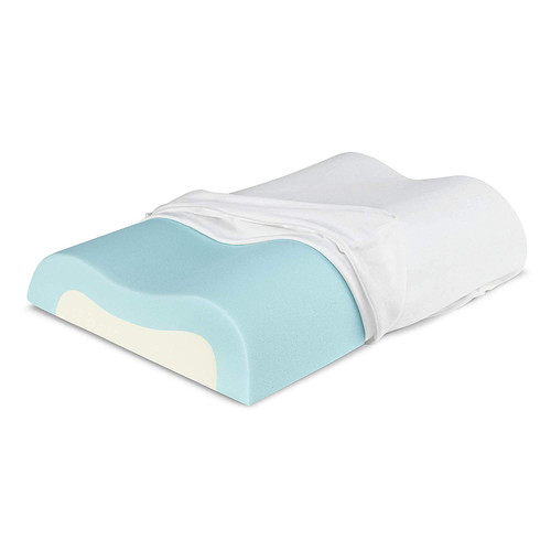 Sleep Innovations Cool Memory Foam Contour Pillow with Microfiber Cover, Made in the USA with a 5-Year Warranty - Standard Size