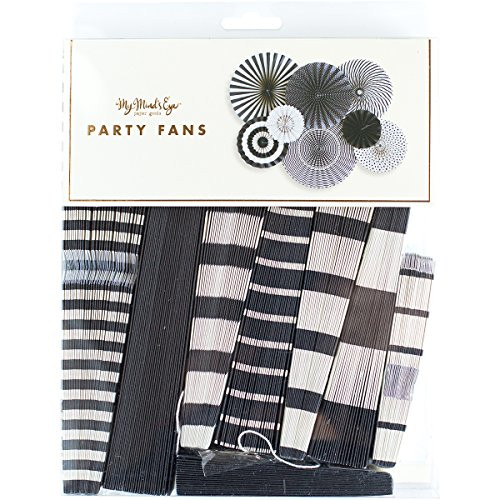 My Mind's Eye BWP205 Black & White Party Fans 8/Pkg
