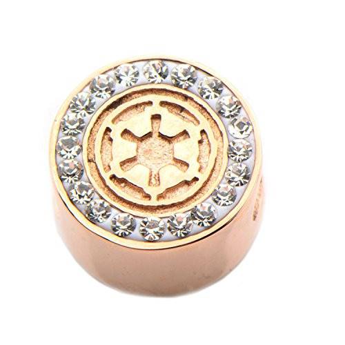 Star Wars Galactic Empire Symbol Rose Gold PVD Plated Stainless Steel Bead Charm
