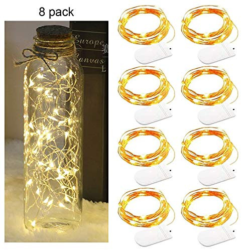 XINKAITE 8pcs Led String Lights Waterproof 7.2ft/20 LEDs Fairy Lights Battery Operated String Lights for Wedding, Home, Garden, Party, Christmas Decoration (Warm White) XINKAITE 8pcs Led String Lights Waterproof 7.2ft/20 LEDs Fairy Lights Battery Operated String Lights for Wedding, Home, Garden, Party, Christmas Decoration (Warm White)