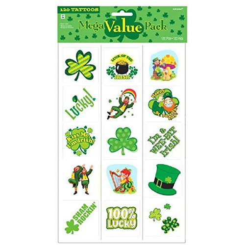 amscan St. Patrick's Day Temporary Tattoo, 120 Ct. | Party Accessory